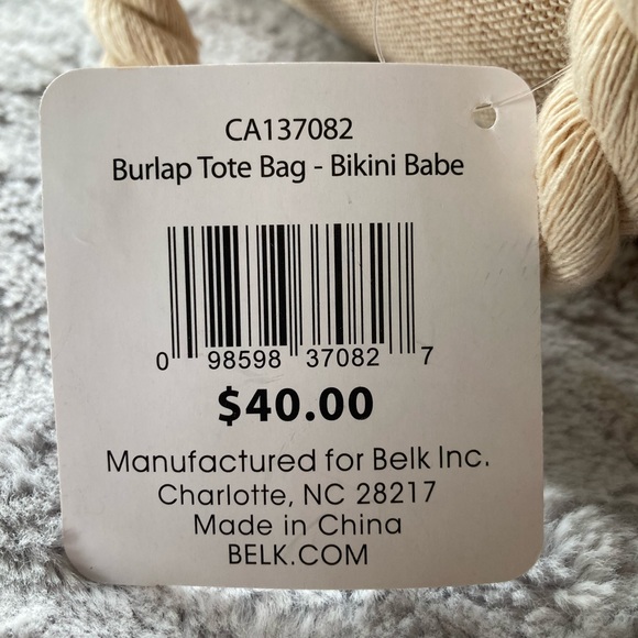 New Cute Burlap Beach Tote - Picture 5 of 5